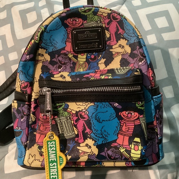 Loungefly Sesame Street 50th Anniversary Character All Over Print Mini Backpack main image 4